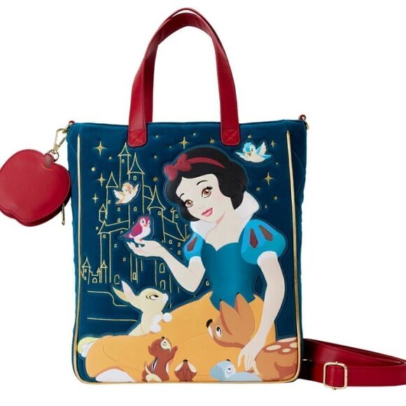 🍎🍎 Loungefly Disney Snow White Heritage Quilted Velvet Tote Bag
